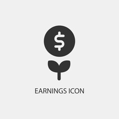 Earnings vector icon illustration sign