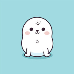 Cute kawaii seal chibi mascot vector cartoon style