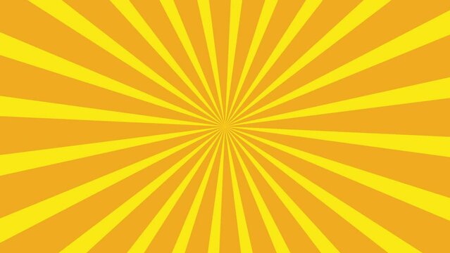 sunburst pattern yellow, white background animation. Stripes sunburst rotating motion