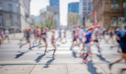 marathon runners in motion 