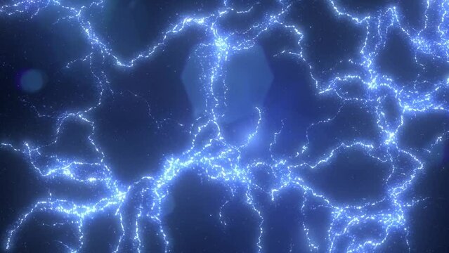 Electric energy background animation, dynamic electricity flashes are vibrating in different directions, lightning effect.