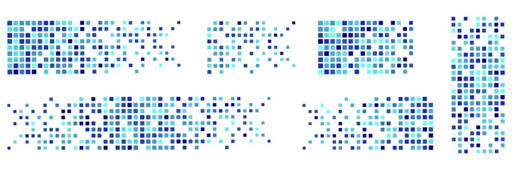 Pixel mosaic. Pixel decay illustration. Falling pixels. Abstract background.