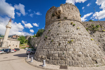 One of the towers of historical fortress in Stari Bar town near Bar city, Montenegro