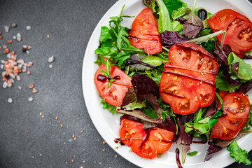 tomato slice salad meal food snack on the table copy space food background rustic top view 