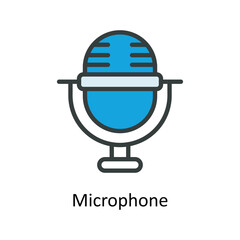 Microphone Vector Fill Outline Icons. Simple stock illustration stock