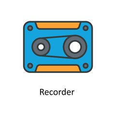 Recorder  Vector Fill Outline Icons. Simple stock illustration stock