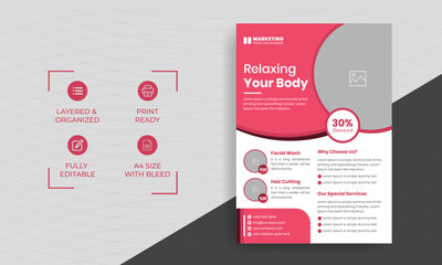 Spa and Beauty Care Flyer, A4 Flyer, Print Ready, Spa Flyer Template