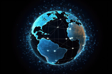Communication network above Earth for global business and finance digital exchange
