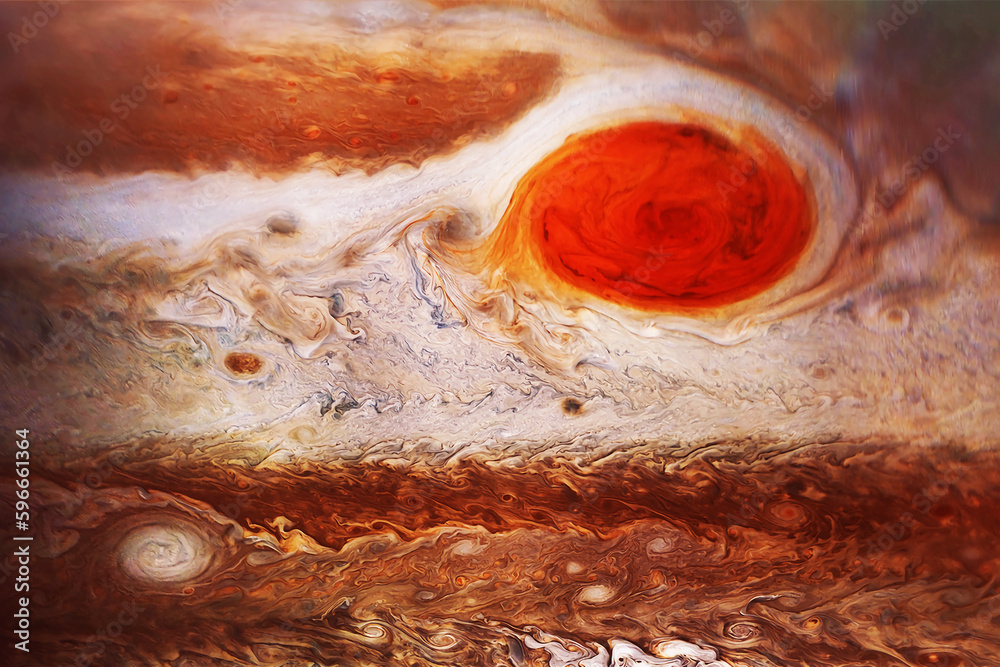 Wall mural the planet jupiter on a dark background. elements of this image furnished nasa.