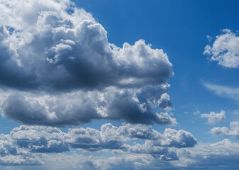 blue sky and white summer clouds
