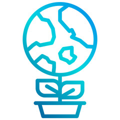 Plant gradient line icon