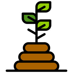Compost filled outline icon