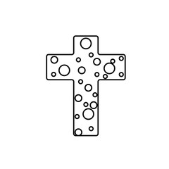icon of the cross, Easter on a white background, vector illustration