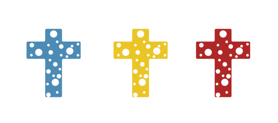 Obraz premium icon of the cross, Easter on a white background, vector illustration