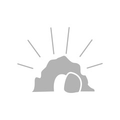 icon of the cave, Easter, vector illustration