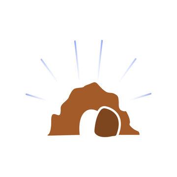 icon of the cave, Easter, vector illustration