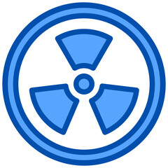 Nuclear blue outline icon