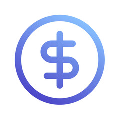 Obraz premium coin gradient icon