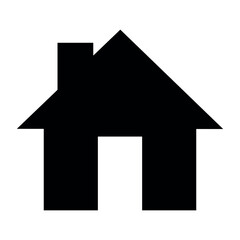home silhouette illustration - black and white vector home icon, white background