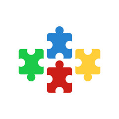 Obraz premium puzzle fragments icon, on a white background, vector illustration