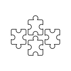 Fototapeta premium puzzle fragments icon, on a white background, vector illustration