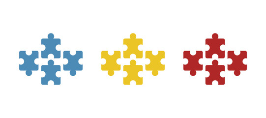 puzzle fragments icon, on a white background, vector illustration