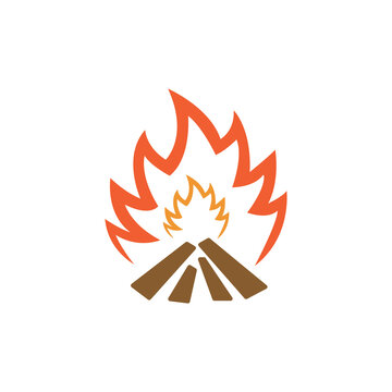 fire pit icon on white background, vector illustration