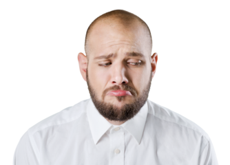 Crying sadness young bread man