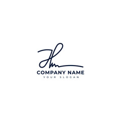 Hm Initial signature logo vector design