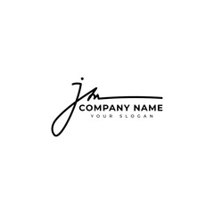 Jm Initial signature logo vector design