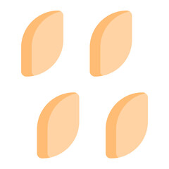 Isolated seeds in flat icon on white background. Farming, gardening, nut, soybean