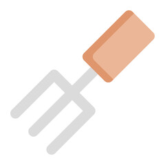 Isolated hand fork in flat icon on white background. Gardening tool