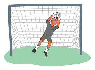 Fototapeta premium Goalkeeper Catching Ball