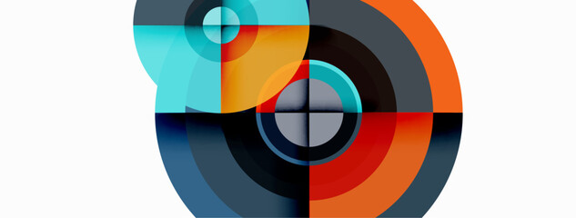 Obraz premium Circles with shadows trendy minimal geometric composition abstract background