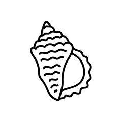 Illustration with seashell nautilus. Object for logo, card, flyer. Minimalist sign for logo, emblem, banner. Hand drawn illustration with ammonite fossil in modern style