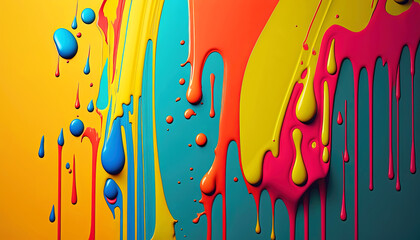 Paint dripping, colorful paint - blob, background, generative ai