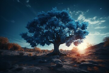 Obraz na płótnie Canvas Blue tree. Generative AI