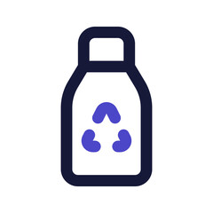 recycling bottle line color icon
