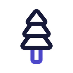 pine tree line color icon