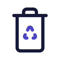 recycle bin line color icon