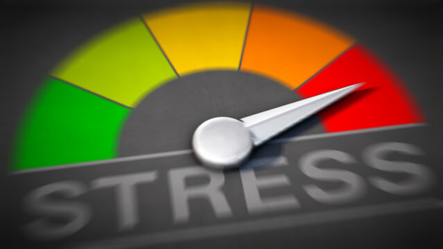 Stressbarometer auf Rot