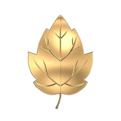 Stunning Golden Leaf On Transparent Background  | High-Quality Stock Photo For Nature Lovers And Designers Metal Plant Gold