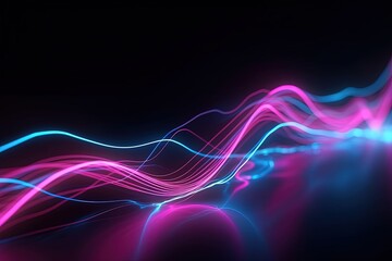 abstract futuristic background with pink blue glowing neon moving high speed wave lines and bokeh lights. Data transfer concept Fantastic wallpaper, Ai Generative