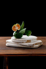 fruit oranges on a wooden table