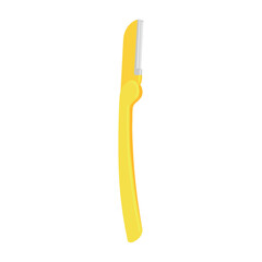 Yellow razor on white background