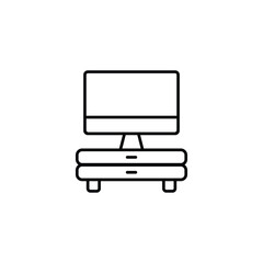 Home Tv icon design with white background stock illustration