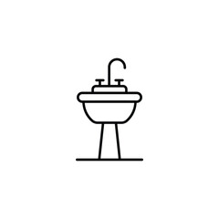 Washbasin icon design with white background stock illustration