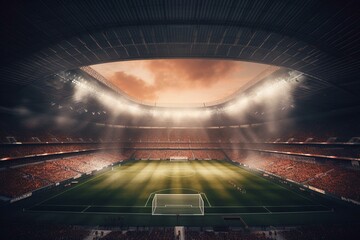A dreamlike football arena. Generative AI
