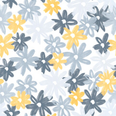 simple colorfull seamless pattern. Spring and summer design. Botanical and floral wrapping papper