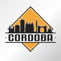 Cordoba, Argentina Skyline Logo. Adventure Landscape Design Vector City Illustration Vector illustration.